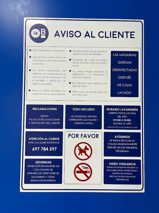 Cartel Aviso al cliente con normas, horario y atención al cliente